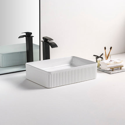 Rechteckiges Aufsatzwaschbecken für Badezimmer, modernes Design, Aufsatzwaschbecken für Zuhause, Hotel, Wohnung, Villa