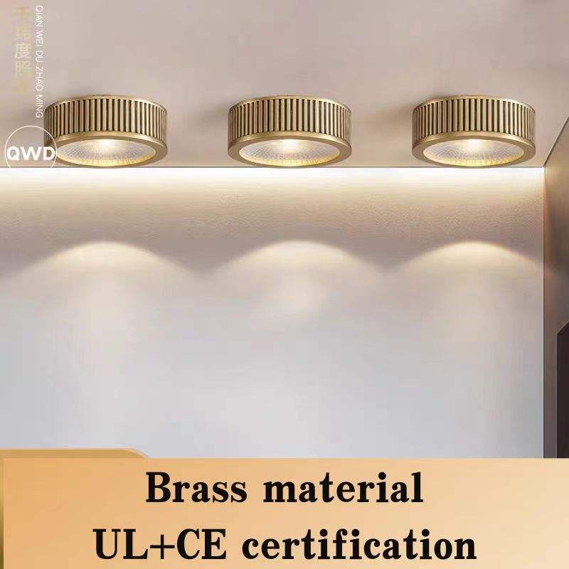 Surface-Mounted Ultra-Thin LED Pin Light – All-Copper Luxury Ceiling Spotlight for Living Room, Porch & Hallway