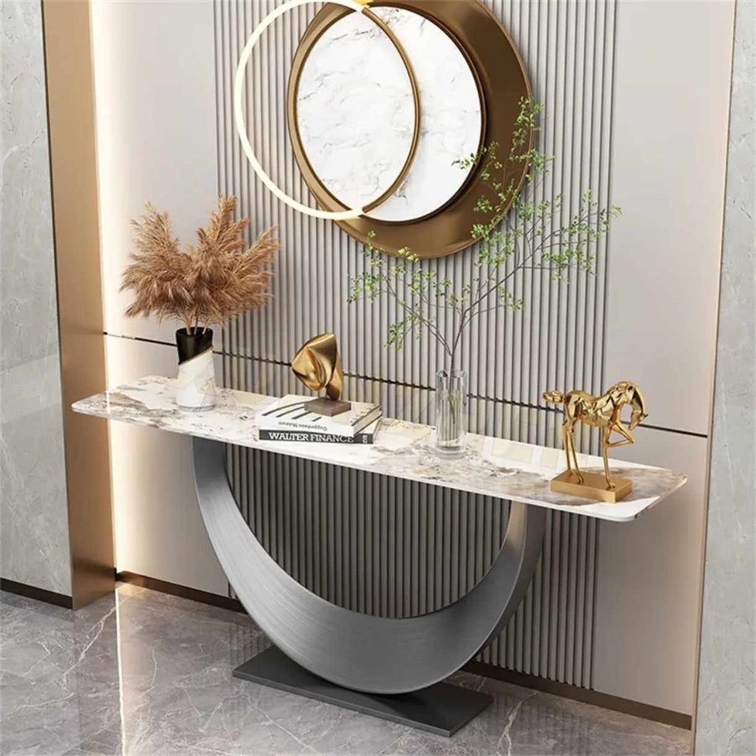 Modern Home Furniture Italy Design Half Moon Console Tables Living Room Luxury Gold Hallway Console Table