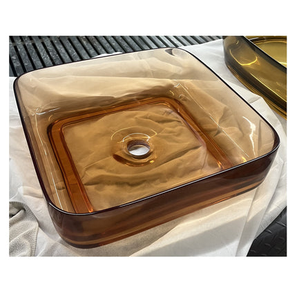 Modern Transparent Resin Sink New Trendy Clear Resin Counter Top for Luxury Hotel