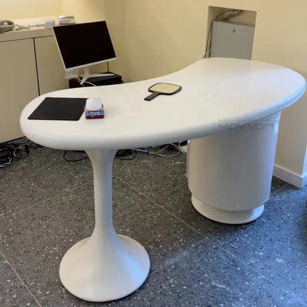 High-Grade Cream Style Solid Wood Desk Small Household French Light Luxury Modern Design with Special-shaped Features