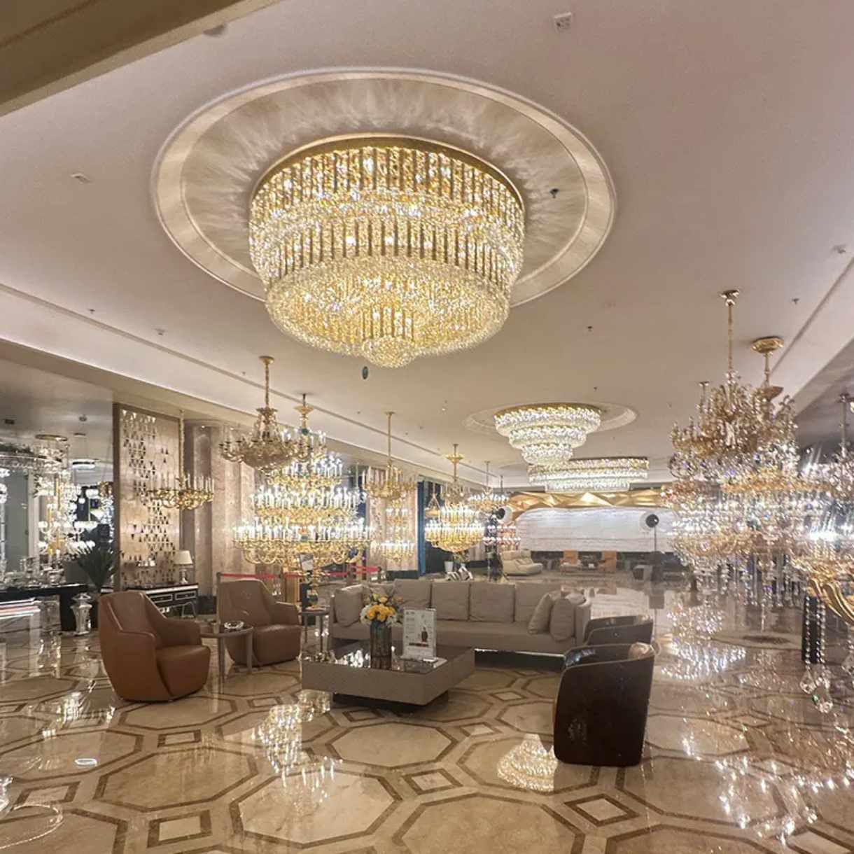 Modern Round Large K9 Crystal Ceiling Pendant Light 100CM