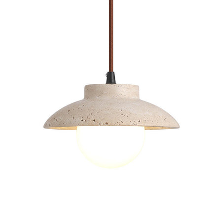 Modern Natural Stone Decorative Hanging Lamp Travertine Pendant Light for Study Room and Dining Room