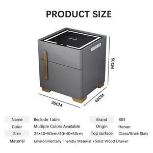 Luxury Home Bedroom Bed Side Cabinet Modern and Simple with Integrated Safe Wireless Charging Light