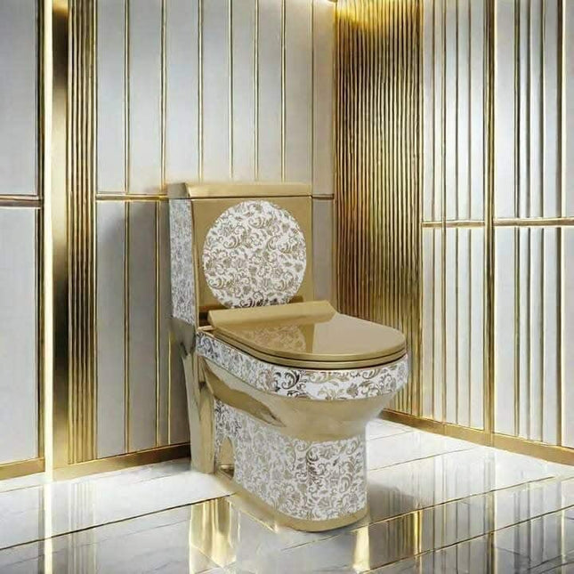 Royal Gold Luxury Water Closet – Elegant European Design Toilet