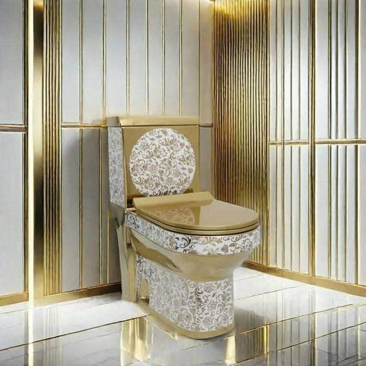 Royal Gold Luxury Water Closet – Elegant European Design Toilet