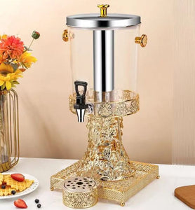 Luxury Gallon 8L Stainless Steel Drink Dispenser Gold Base Party Faucet Plastic Stainless Steel Material