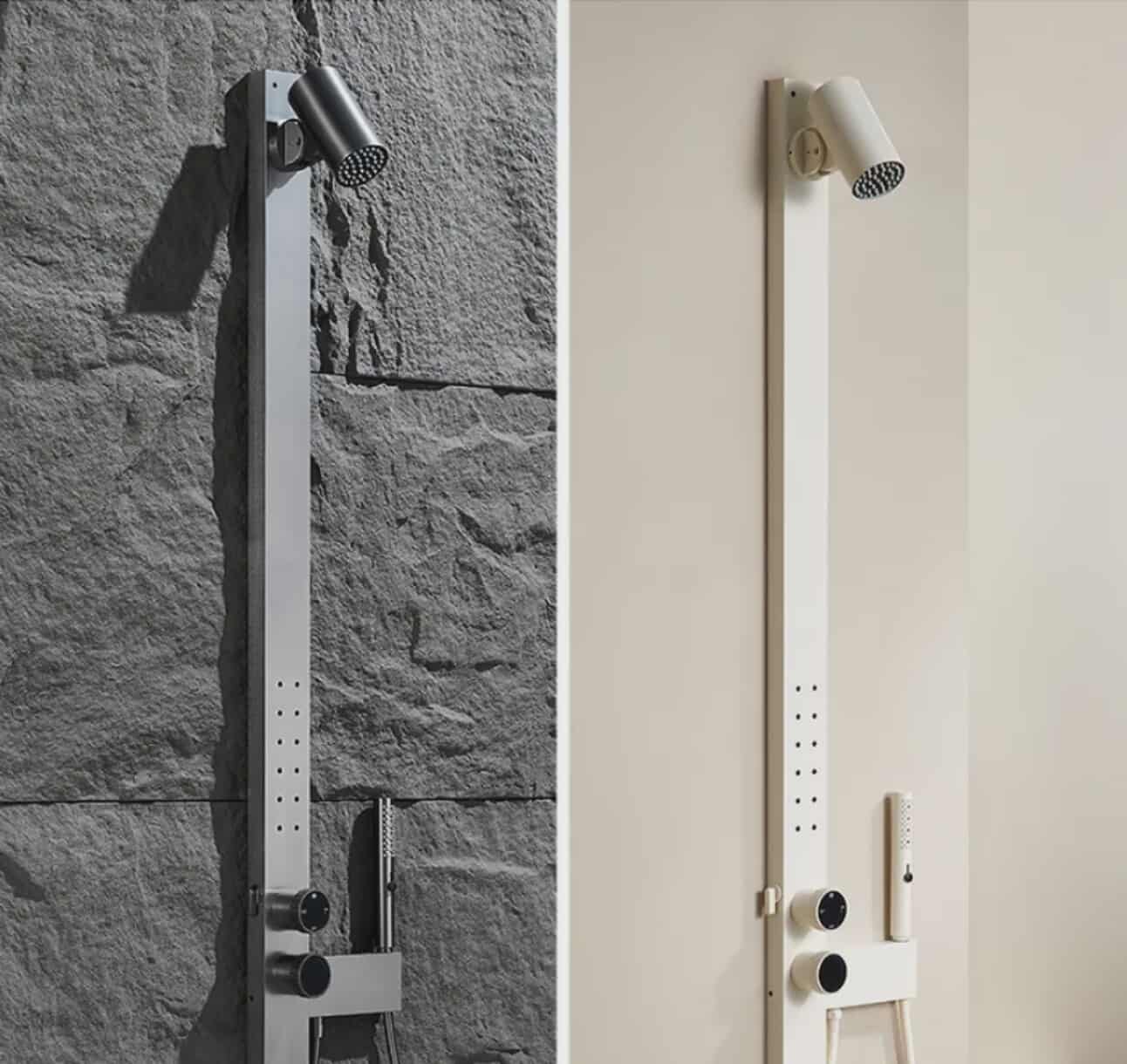 Wall Mounted Tube Shower Set – Modern Hot & Cold Water Mixer with Soft Rain Shower and Handheld Bathtub Faucet