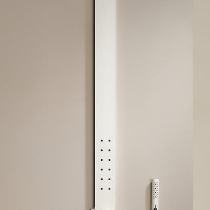 Ensemble de douche mural tubulaire – Mitigeur moderne eau chaude/eau froide avec pommeau de douche effet pluie et robinet de baignoire à main