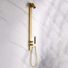Charger l&#39;image dans la galerie, Wall Mounted Tube Shower Set – Modern Hot &amp; Cold Water Mixer with Soft Rain Shower and Handheld Bathtub Faucet
