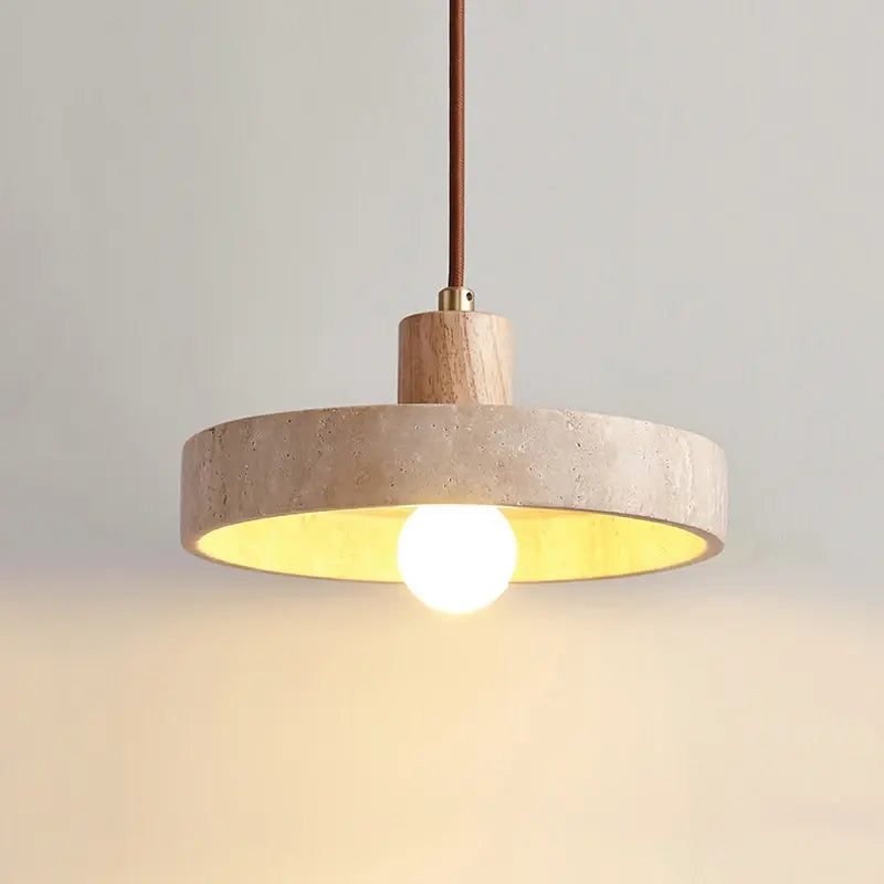 Japanese Wabi Sabi LED Pendant Lamp – Yellow Stone Nordic Hanging Light for Corridor, Bedroom, Balcony & Villa Living Room