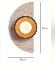Lade das Bild in den Galerie-Viewer, Modern Luxury Travertine LED Wall Lamp – Creative Touch Control Light for Living Room &amp; Home Décor
