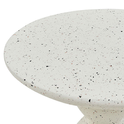 Table basse crème créative style wabi-sabi – Petite table de chevet ronde imitation terrazzo pour la décoration de la maison et du jardin
