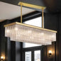Luxury Modern Rectangular Crystal Chandelier – Gold Frame Linear Pendant Light 100CM