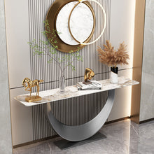 Load image into Gallery viewer, Modern Home Furniture Italy Design Half Moon Console Tables Living Room Luxury Gold Hallway Console Table
