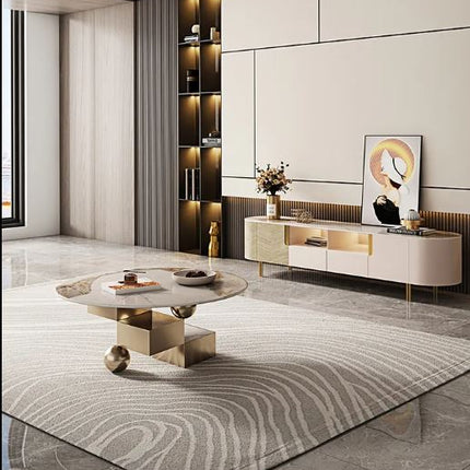 Living Room Furniture Home Tea Table Luxury Gold Stainless Steel Sintered Stone Coffee Table