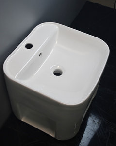 Small Wall-Mounted Porcelain Washbasin – Compact One-Piece Lavabo Sink for Apartments and Small Bathrooms