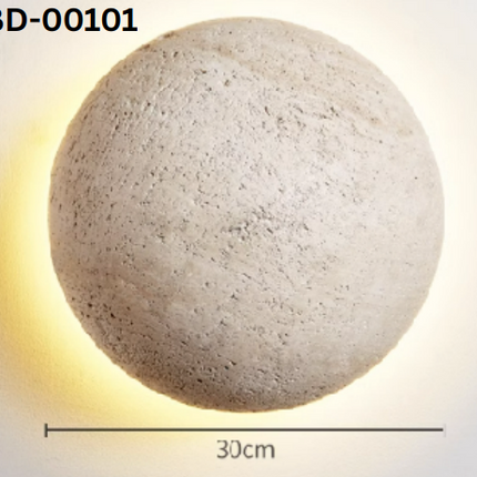 Applique murale ronde en travertin, style nordique, idéale pour une chambre, une table de chevet, un restaurant japonais ou un escalier. Éclairage d'ambiance.