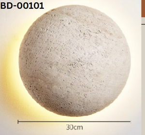 Travertine Round Wall Lamp Nordic Decor Bedroom Bedside Japanese Restaurant Staircase Wall Ambient Light