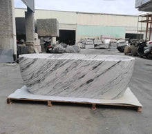 Cargar imagen en el visor de la galería, Luxury Real Marble Stone Bathtub – Handcrafted Freestanding Soaking Tub
