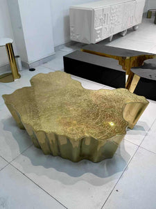 Luxury Modern Titanium Gold Stainless Steel Central Coffee Table Set – Bulk Metal Furniture for Elegant Living Rooms