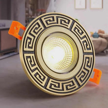 Cargar imagen en el visor de la galería, Antique Gold LED Spotlight – Classical Recessed Downlight with Anti-Glare Design for Living Room, Bedroom &amp; European Interiors
