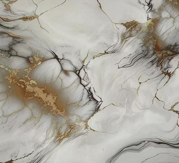 600x600mm Foshan Polished Marble Tile Glazed Porcelain Floor Tile Anti-Slip Marble Look Porcelain Electroplated Tiles