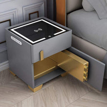 Charger l&#39;image dans la galerie, Luxury Home Bedroom Bed Side Cabinet Modern and Simple with Integrated Safe Wireless Charging Light
