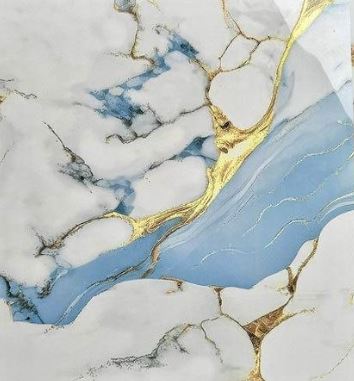 Electroplated White and Blue Marble-Look Porcelain Floor Tiles –  Polished Glazed Slab for Modern Interior Décor