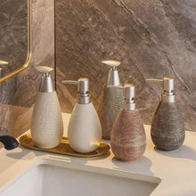 Load image into Gallery viewer, Elegant Ceramic Soap Dispenser – Modern Bathroom &amp; Kitchen Liquid Soap Pump for Countertop Use
