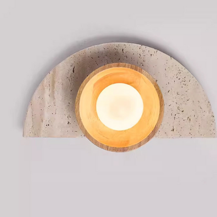 Modern Luxury Travertine LED Wall Lamp – Creative Touch Control Light for Living Room & Home Décor