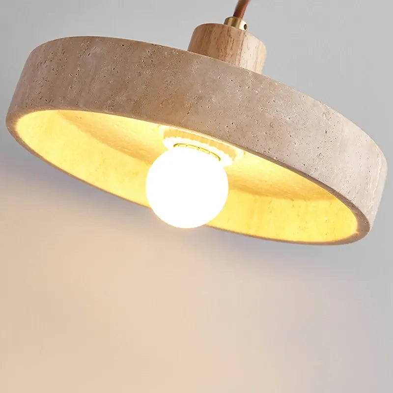 Japanese Wabi Sabi LED Pendant Lamp – Yellow Stone Nordic Hanging Light for Corridor, Bedroom, Balcony & Villa Living Room