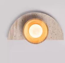 Lade das Bild in den Galerie-Viewer, Modern Luxury Travertine LED Wall Lamp – Creative Touch Control Light for Living Room &amp; Home Décor
