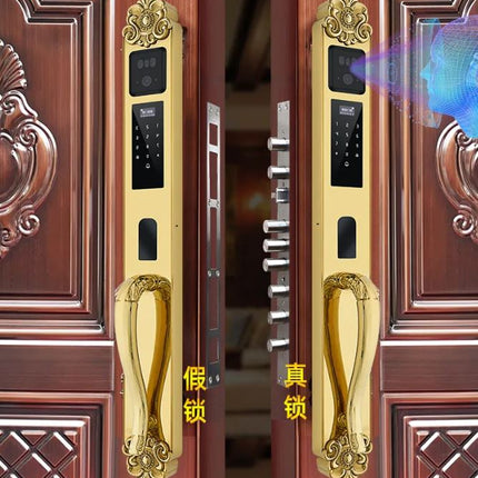 Golden Deluxe Türschloss mit Fernbedienung, 3D-Gesichtserkennung, automatischem Doppeltürschloss 
