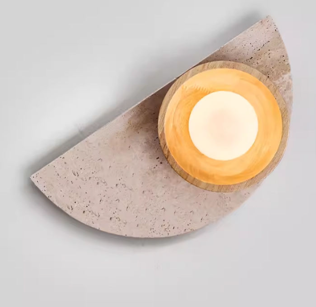 Modern Luxury Travertine LED Wall Lamp – Creative Touch Control Light for Living Room & Home Décor