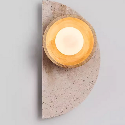 Modern Luxury Travertine LED Wall Lamp – Creative Touch Control Light for Living Room & Home Décor