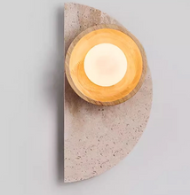Lade das Bild in den Galerie-Viewer, Modern Luxury Travertine LED Wall Lamp – Creative Touch Control Light for Living Room &amp; Home Décor
