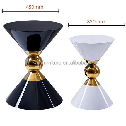 Moderner Beistelltisch aus goldenem Marmor – Schlichtes Design, kleiner Sofatisch für Wohnzimmer und Ecke