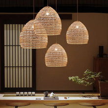 Load image into Gallery viewer, Wicker Pendant Lampshade – Handcrafted Wooden Frame Light for Living Room &amp; Indoor Décor  Description:
