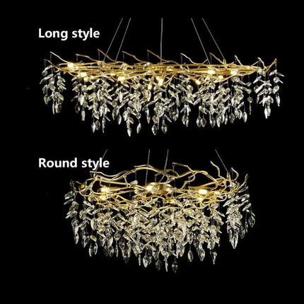 Interior Hotel Stair Pendant Lamp Modern Luxury Ceiling Led Crystal Chandelier Pendant Light