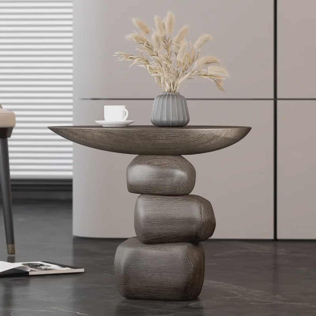Aufwendig gestalteter Couchtisch aus Steinskulptur – Künstlerischer Teetisch für Büromöbel und Wohnaccessoires 
