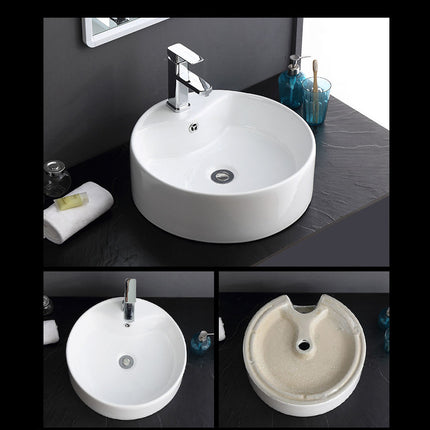 Custom Size Washbasin Cabinet Basin Bathroom Vanity Sink CUPC Certified Rectangular Countertop White Porcelain Wash Basin for Home Hotel Apartment Villa