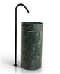 Luxury Green Stone Pedestal Sink with Golden Stainless Steel Ring – Designer Freestanding Basin