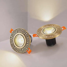 Cargar imagen en el visor de la galería, Antique Gold LED Spotlight – Classical Recessed Downlight with Anti-Glare Design for Living Room, Bedroom &amp; European Interiors

