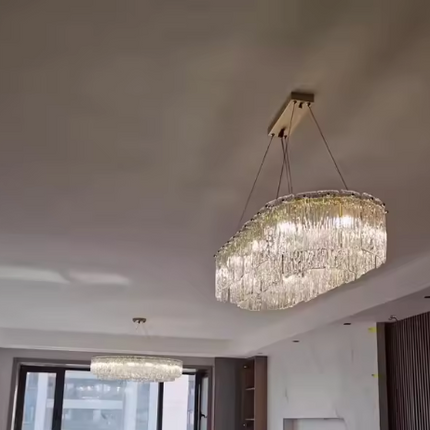 Luxury Modern Rectangular Crystal Chandelier – Large Linear Pendant Light 100cm