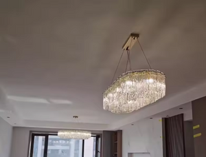 Luxury Modern Rectangular Crystal Chandelier – Large Linear Pendant Light 100cm