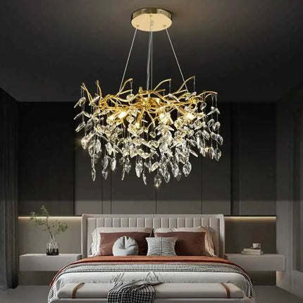 Interior Hotel Stair Pendant Lamp Modern Luxury Ceiling Led Crystal Chandelier Pendant Light