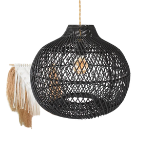 Rattan Pendant Light – Eco-Friendly Handmade Bamboo Ceiling Hanging Lamp for Home Décor