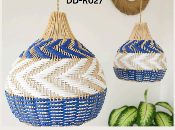 Luxury Pendant Light – Minimalist Rattan Lampshade Ceiling Fixture for Kitchen Island, Home & Resort Décor