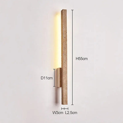 Modern Creative Wall Lamp Long Strip Shaped Wabi Sabi Warm LED Stone Lighting for Home Decor for Room Corridors